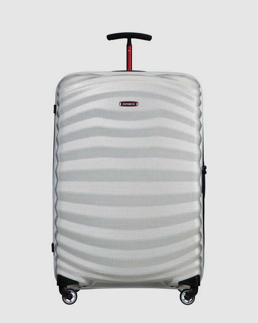 Travel And Luggage * | Samsonite Lite-Shock Sports 75Cm Spinner Case Off White & Red