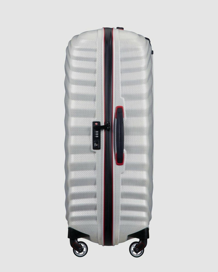 Travel And Luggage * | Samsonite Lite-Shock Sports 75Cm Spinner Case Off White & Red