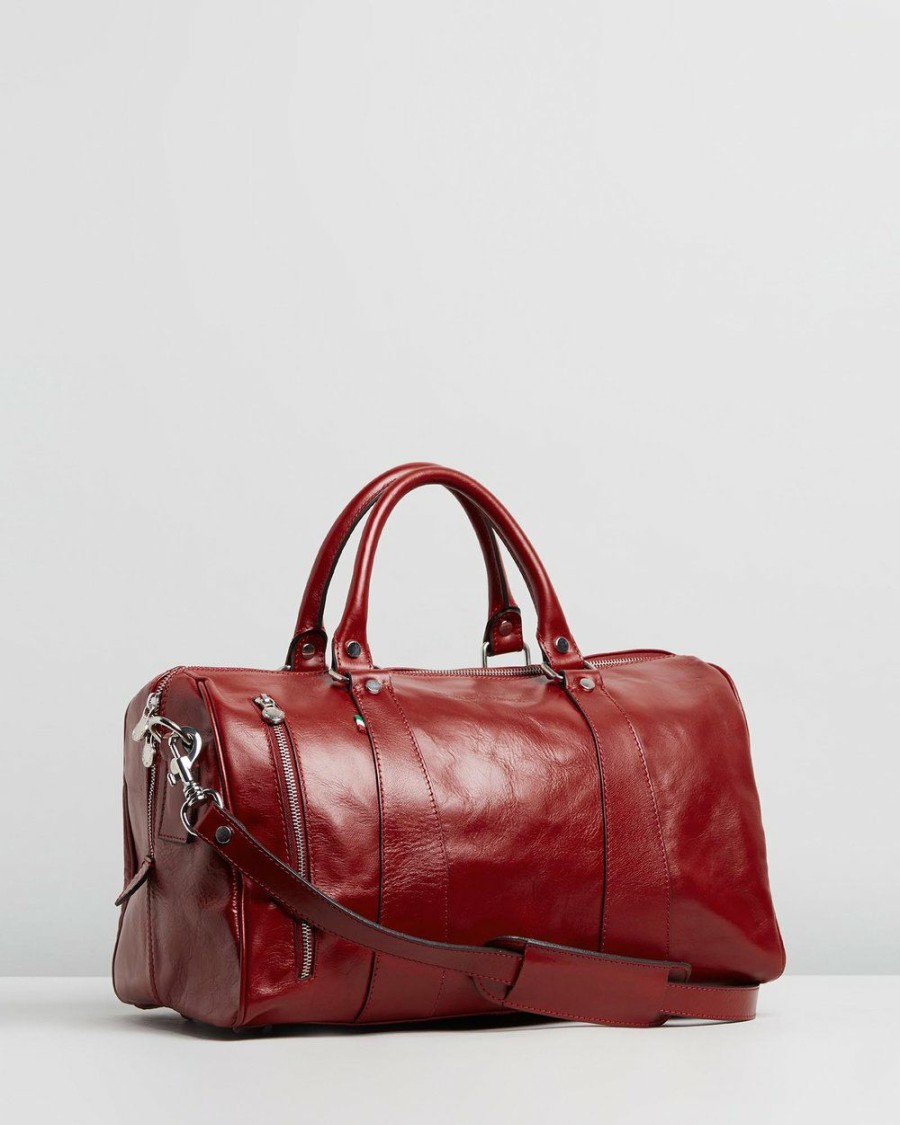 Bags * | Republic Of Florence Small Nardi Overnight Bag Red