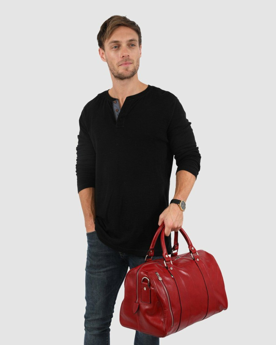 Bags * | Republic Of Florence Small Nardi Overnight Bag Red