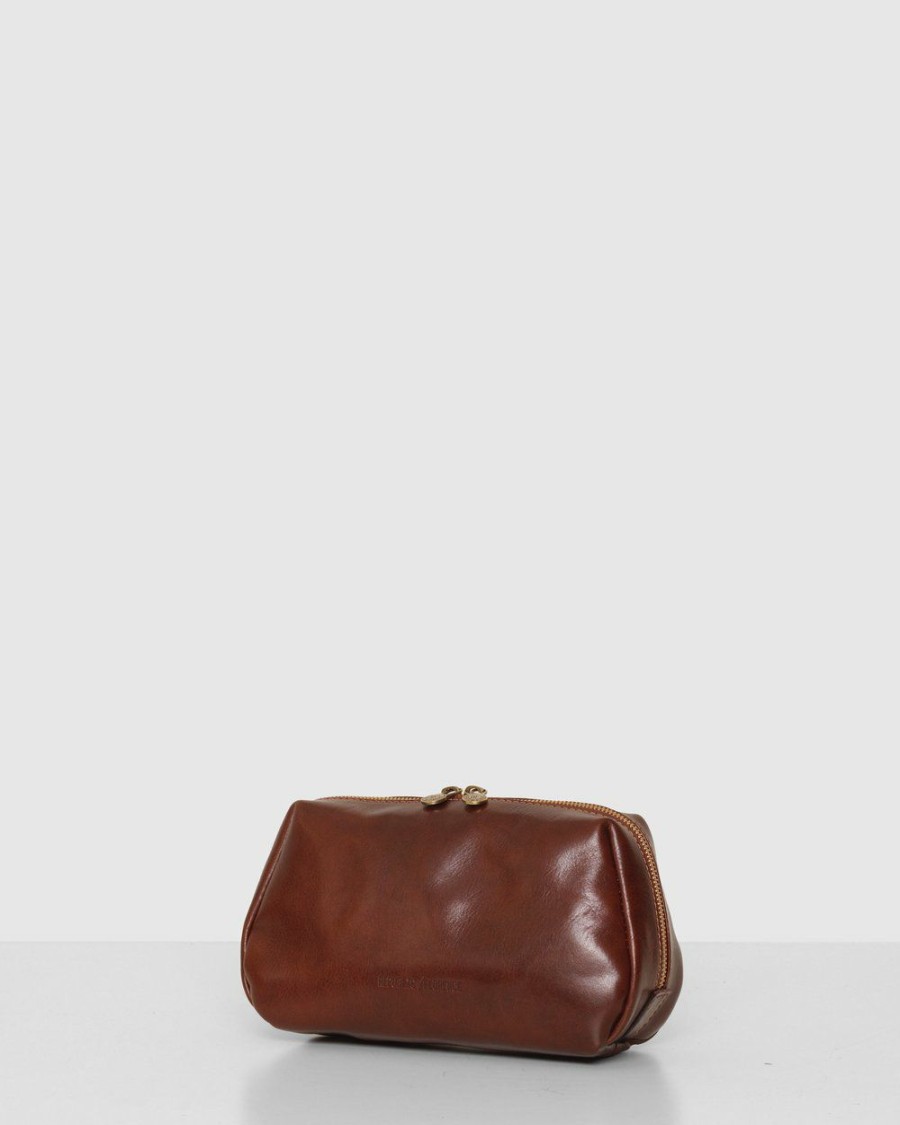 Bags * | Republic Of Florence The Otto Brown Leather Dopp Kit