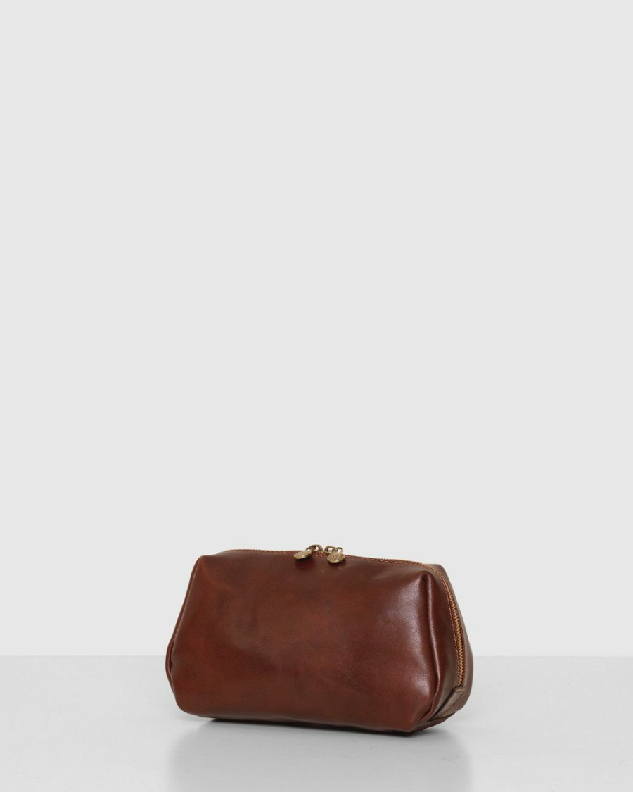 Bags * | Republic Of Florence The Otto Brown Leather Dopp Kit