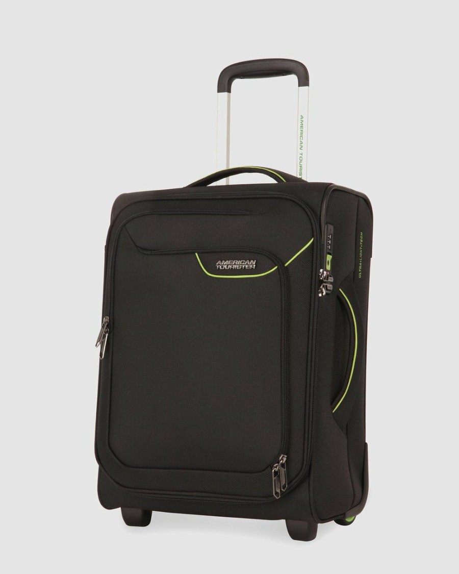 Travel And Luggage * | American Tourister Applite 4Security Upright 50 Tsa Black & Green