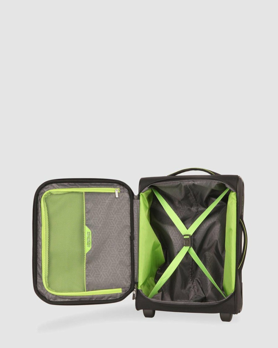 Travel And Luggage * | American Tourister Applite 4Security Upright 50 Tsa Black & Green