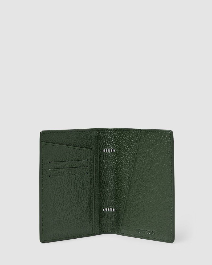 Travel And Luggage * | Kinnon Earle Passport Holder Olive Green