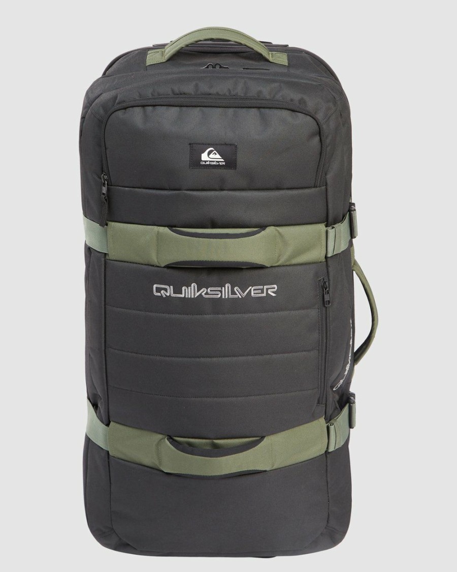 Travel And Luggage * | Quiksilver Reach 100 L Large Wheeled Suitcase Black/Thyme