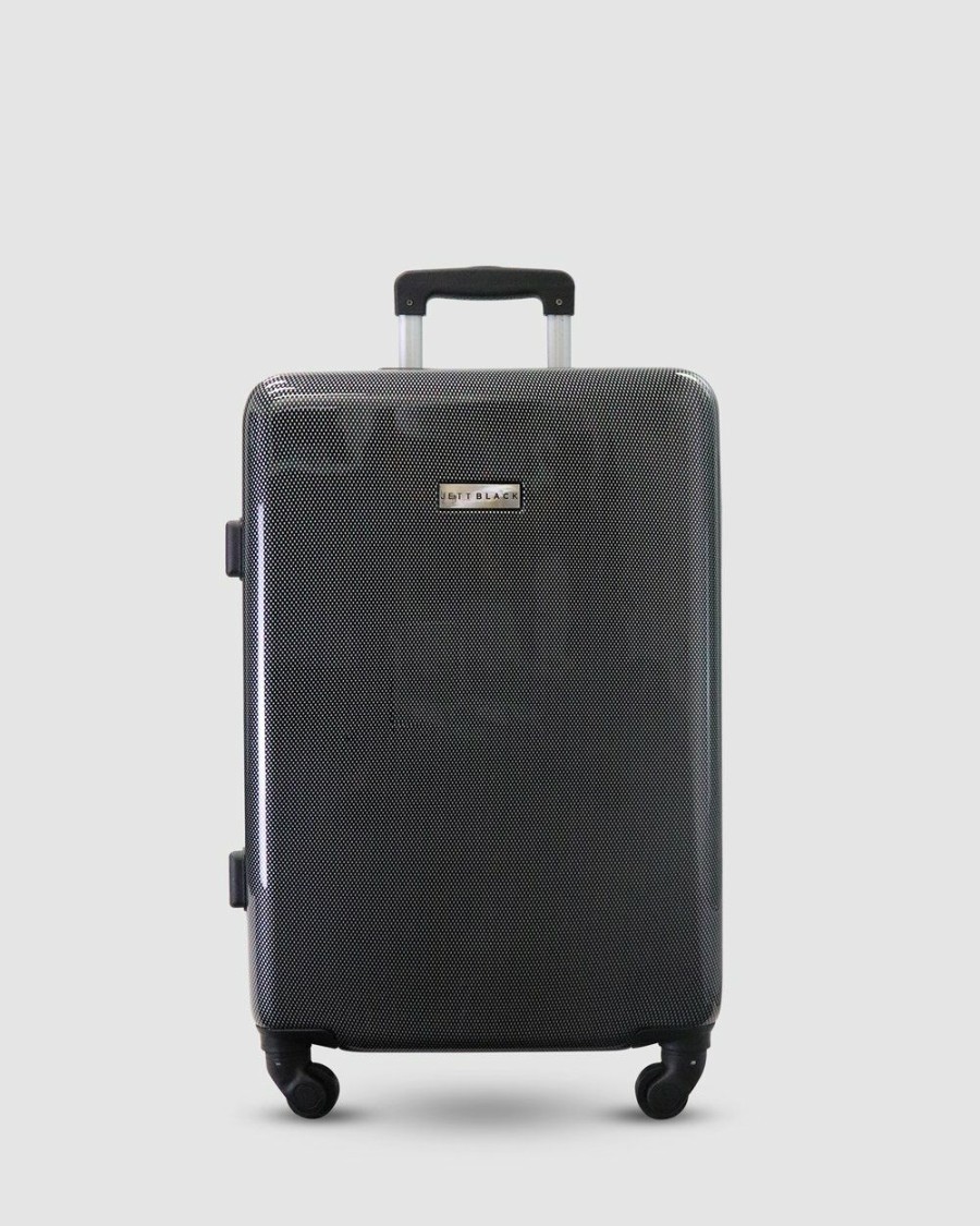 Travel And Luggage * | Jett Black Carbon Black Series Medium Suitcase Metallic Black