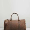 Bags * | Double Oak Mills Teddy Leather Weekender Brown