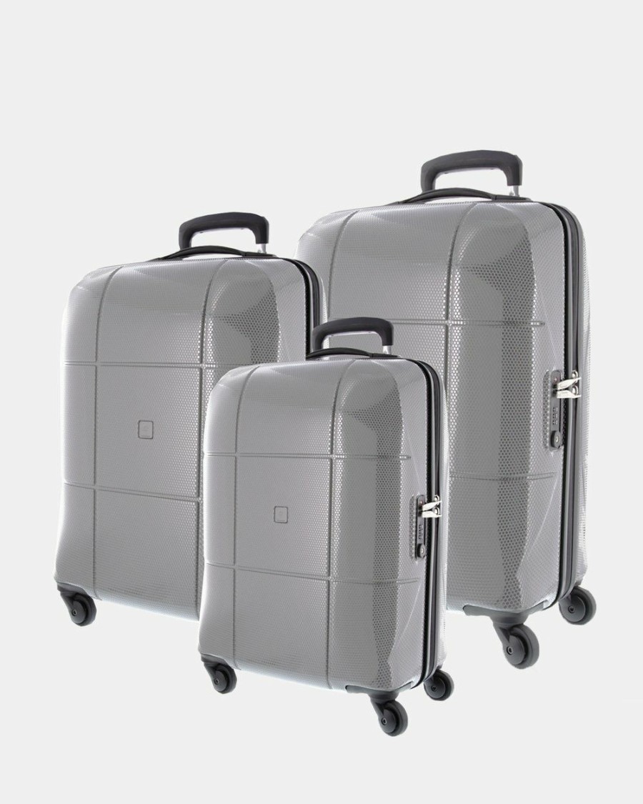 Travel And Luggage * | Echolac Japan Florence Hard Side 3 Piece Set Silver