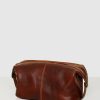 Bags * | Republic Of Florence Tre Leather Dopp Kit Brown