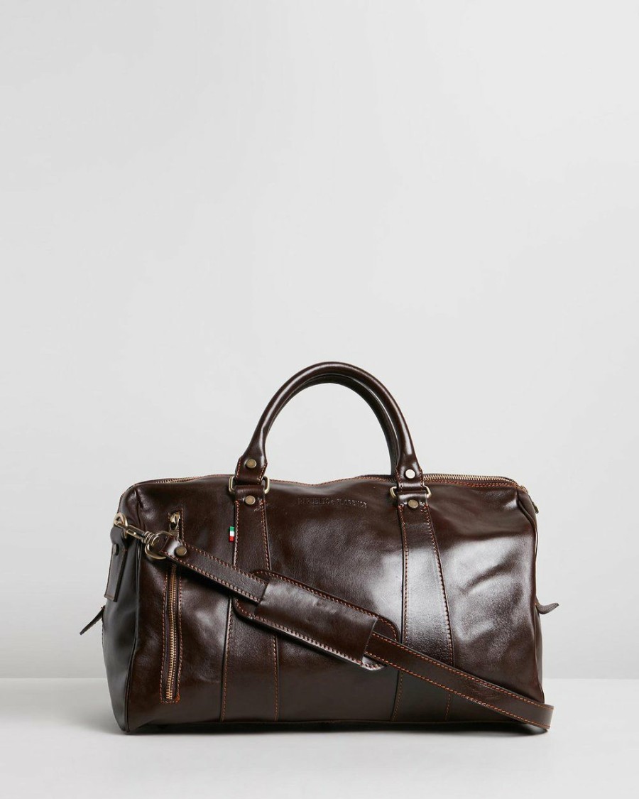 Bags * | Republic Of Florence Small Nardi Overnight Bag Chocolate