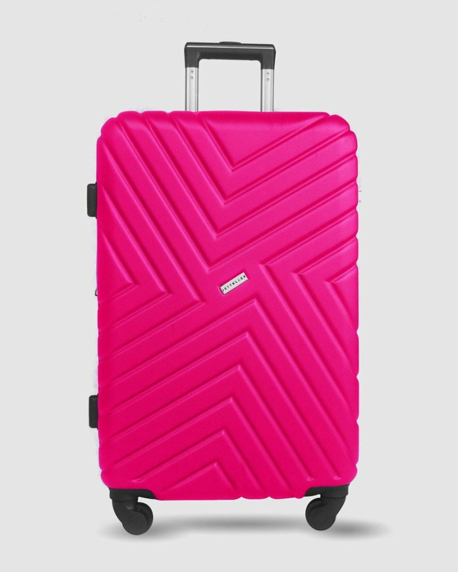 Bags * | Jett Black Magenta Maze Series Medium Suitcase Magenta Pink