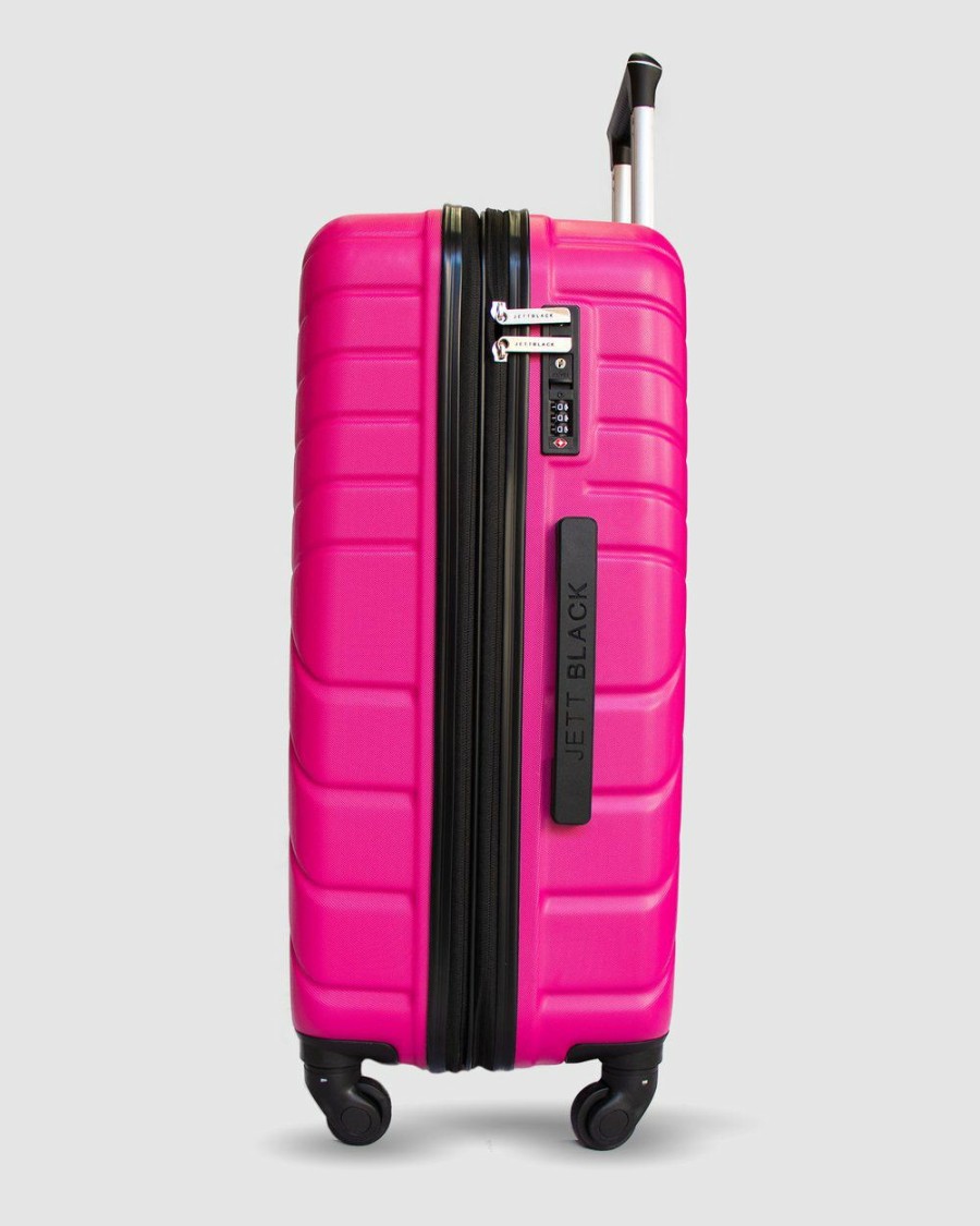 Bags * | Jett Black Magenta Maze Series Medium Suitcase Magenta Pink