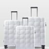 Travel Bags * | Echolac Japan Cape Town Echolac 3 Piece Luggage Set White