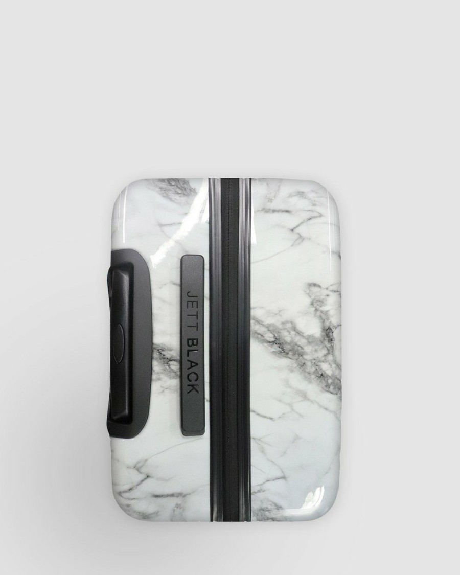 Bags * | Jett Black White Marble Series Luggage Set White Grey Marble