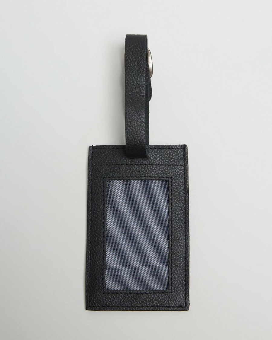 Travel Bags * | Stitch & Hide Miles Luggage Tag Black