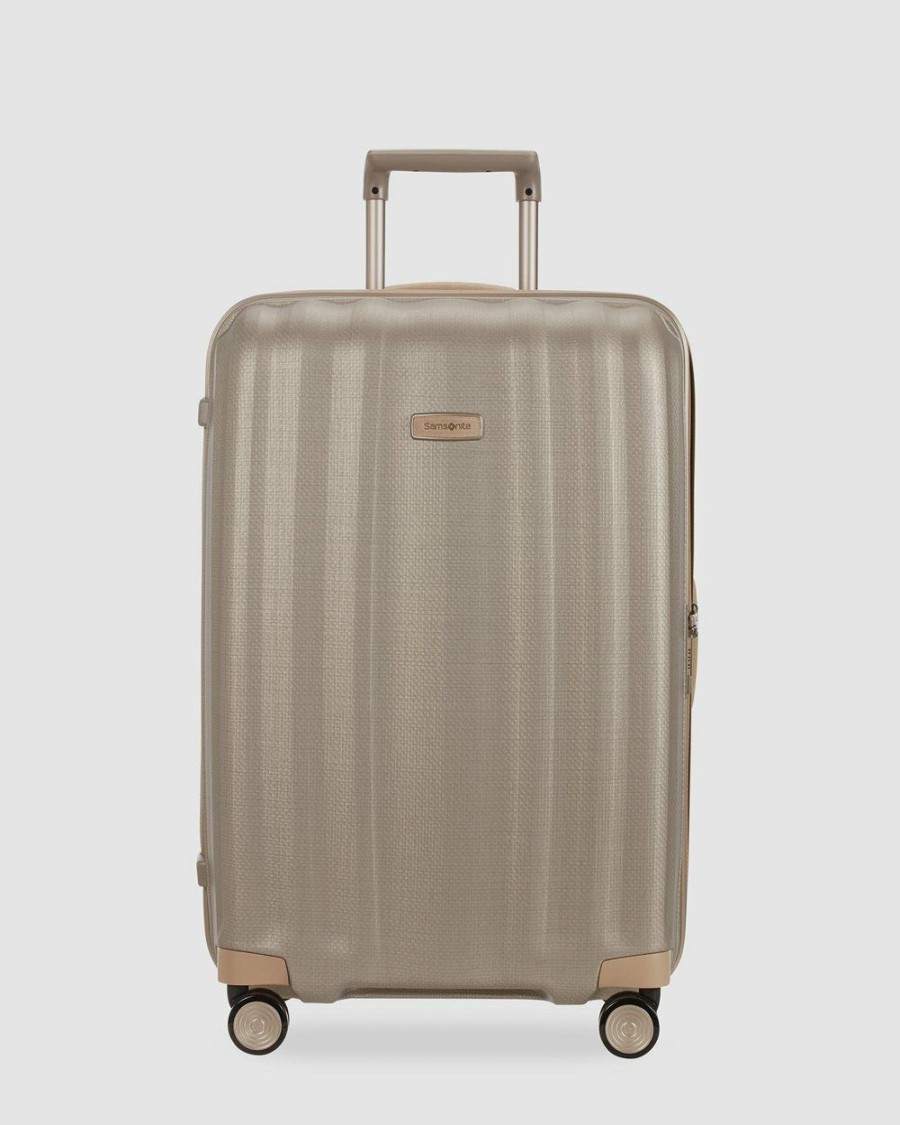 Travel And Luggage * | Samsonite Lite-Cube Prime 76Cm Spinner Matte Ivory & Gold