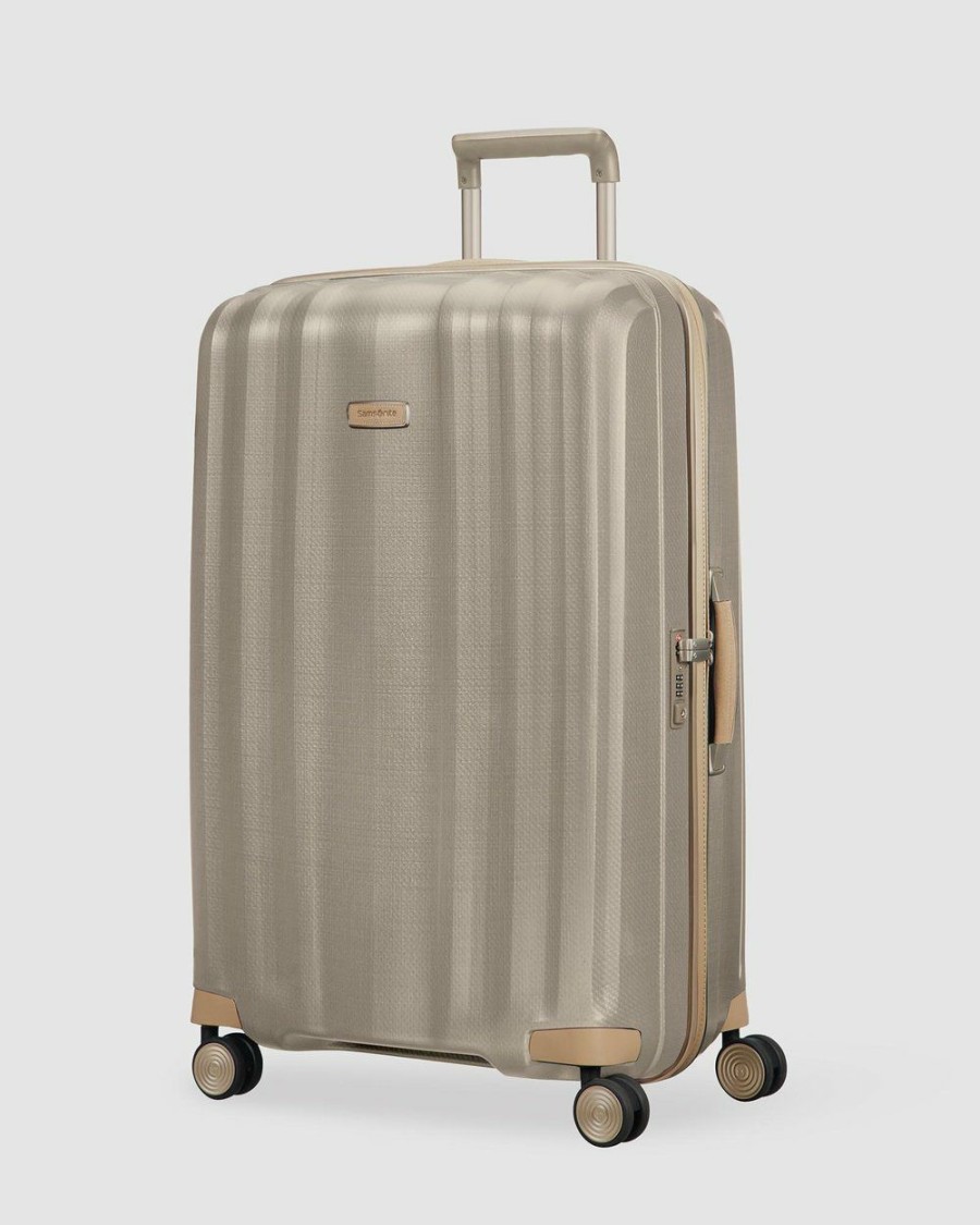 Travel And Luggage * | Samsonite Lite-Cube Prime 76Cm Spinner Matte Ivory & Gold