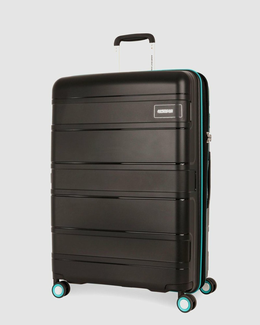 Travel And Luggage * | American Tourister Litevlo Spinner 69/25 Black & Turquoise