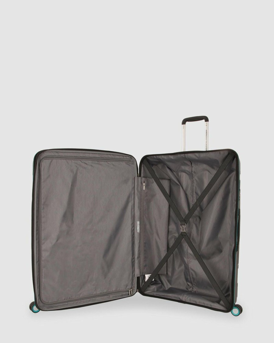 Travel And Luggage * | American Tourister Litevlo Spinner 69/25 Black & Turquoise