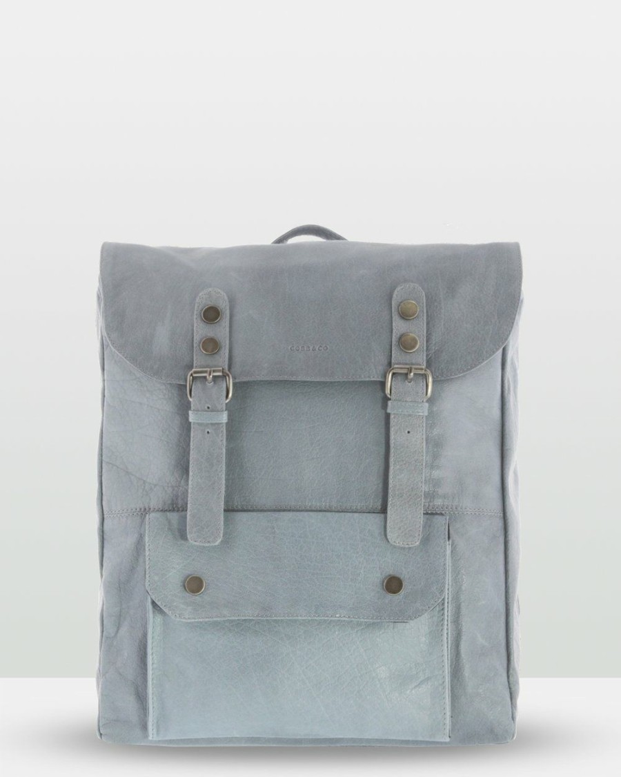 Bags * | Cobb & Co Wentworth Soft Leather Backpack Mist