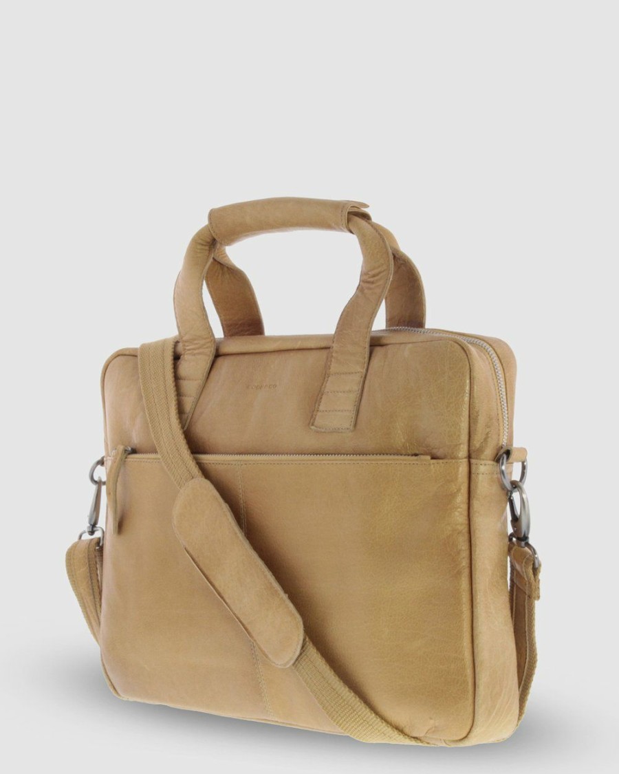 Bags * | Cobb & Co Lawson Jr. Soft Leather Briefcase Camel