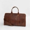 Bags * | Republic Of Florence The Vespucci Brown Leather Weekender