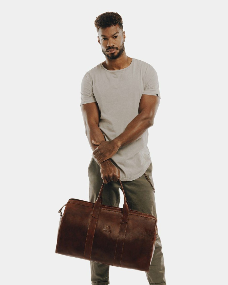 Bags * | Republic Of Florence The Vespucci Brown Leather Weekender