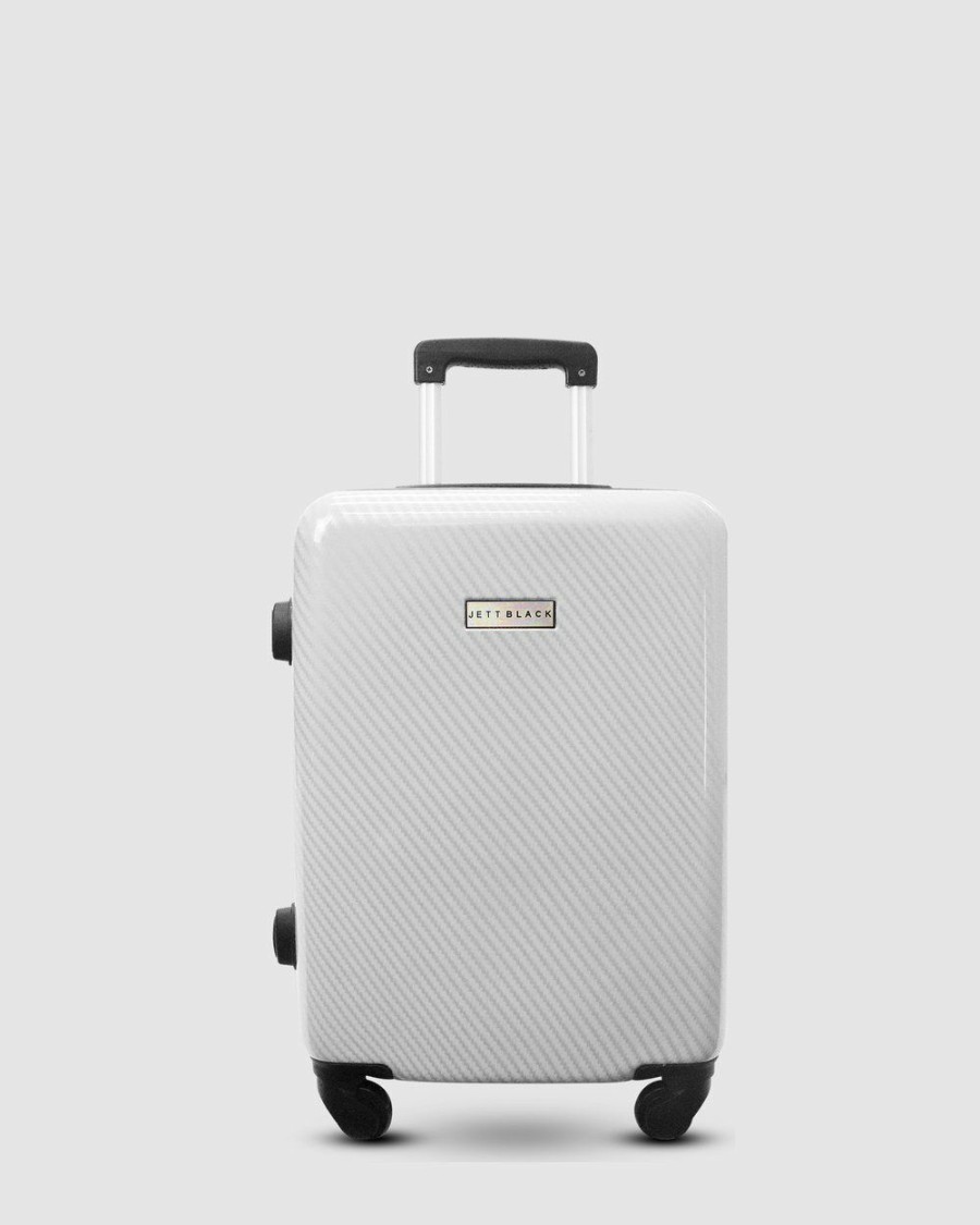 Travel And Luggage * | Jett Black Carbon White Series Carry On Suitcase Pure White