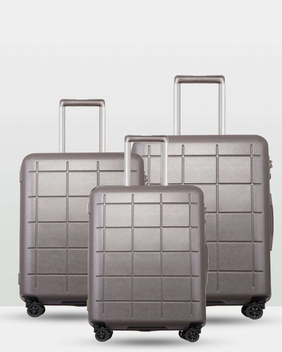 Travel Bags * | Echolac Japan Auckland Echolac 3 Piece Luggage Set Grey