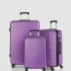 Bags * | Jett Black Violet Maze Luggage Set