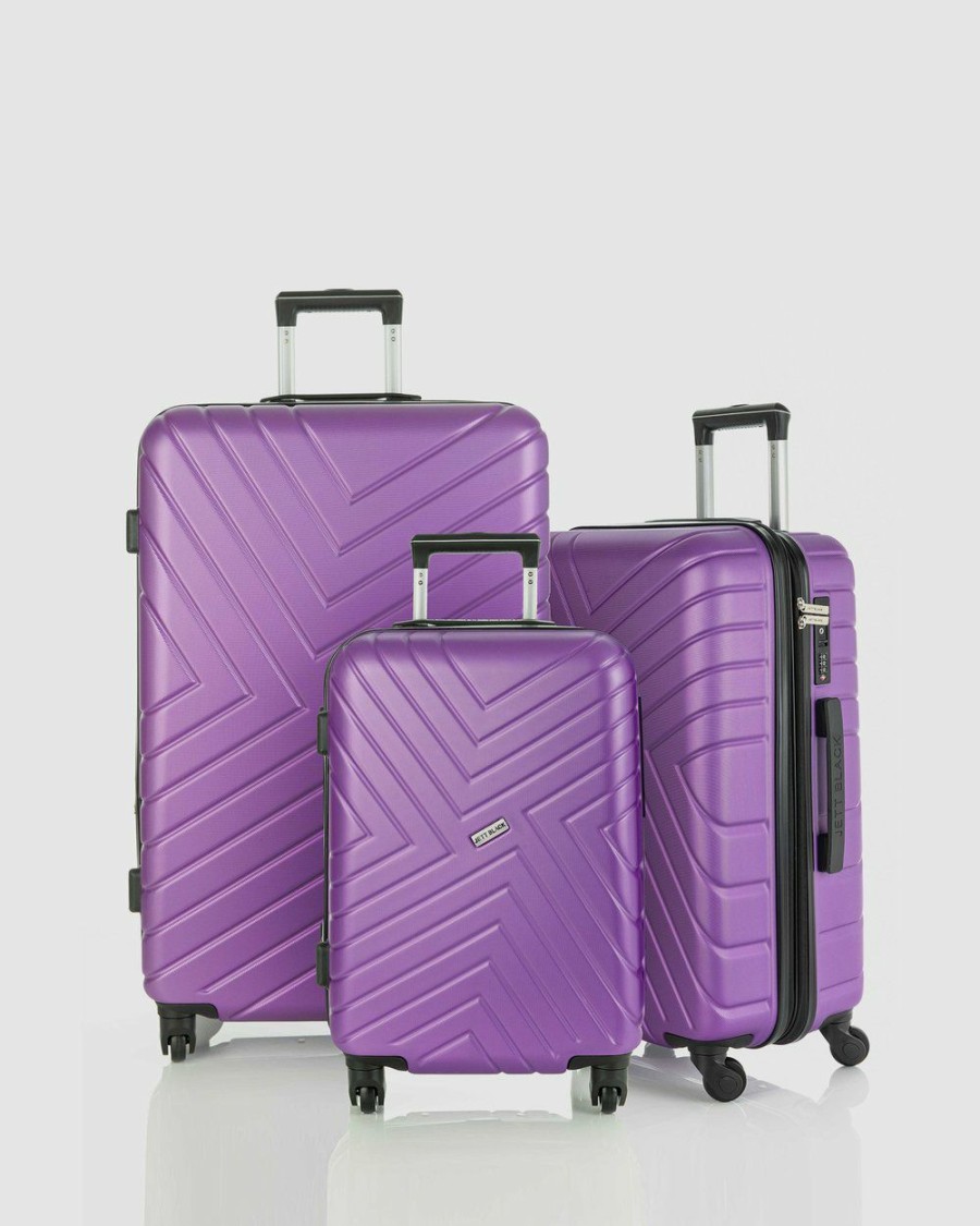 Bags * | Jett Black Violet Maze Luggage Set