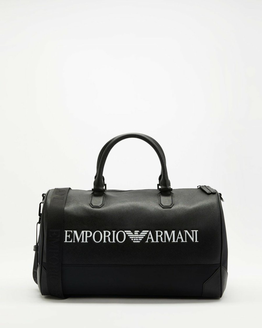 Bags * | Emporio Armani Re Generated Travel Bag Black