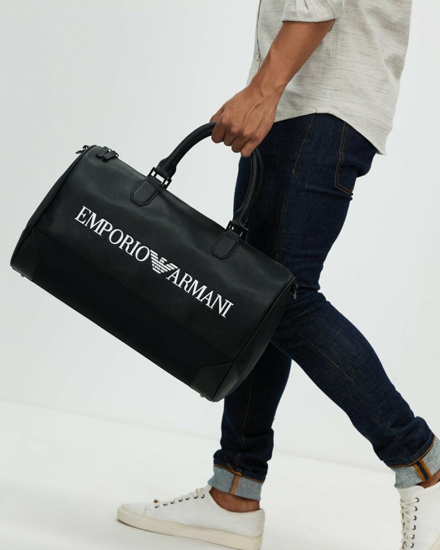 Bags * | Emporio Armani Re Generated Travel Bag Black