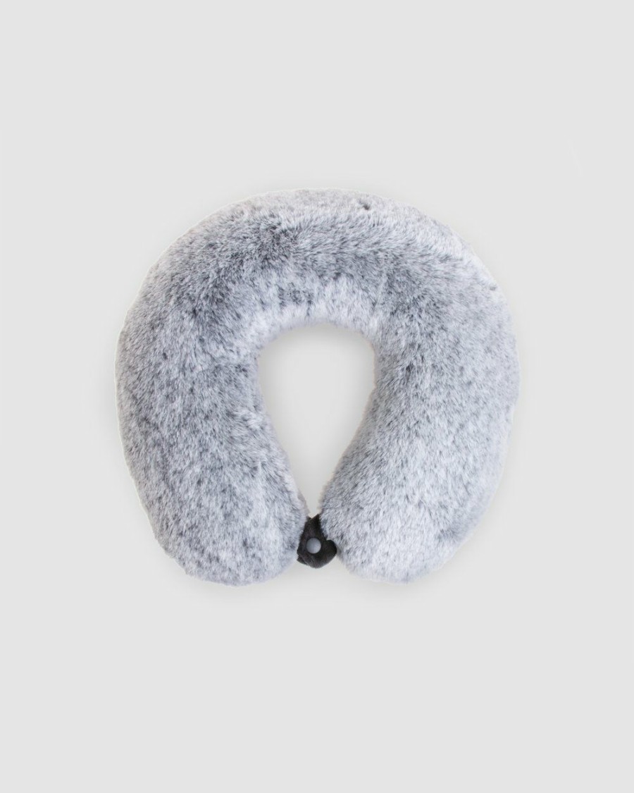 Travel And Luggage * | Globite Indulgence Faux Fur Neck Pillow Grey