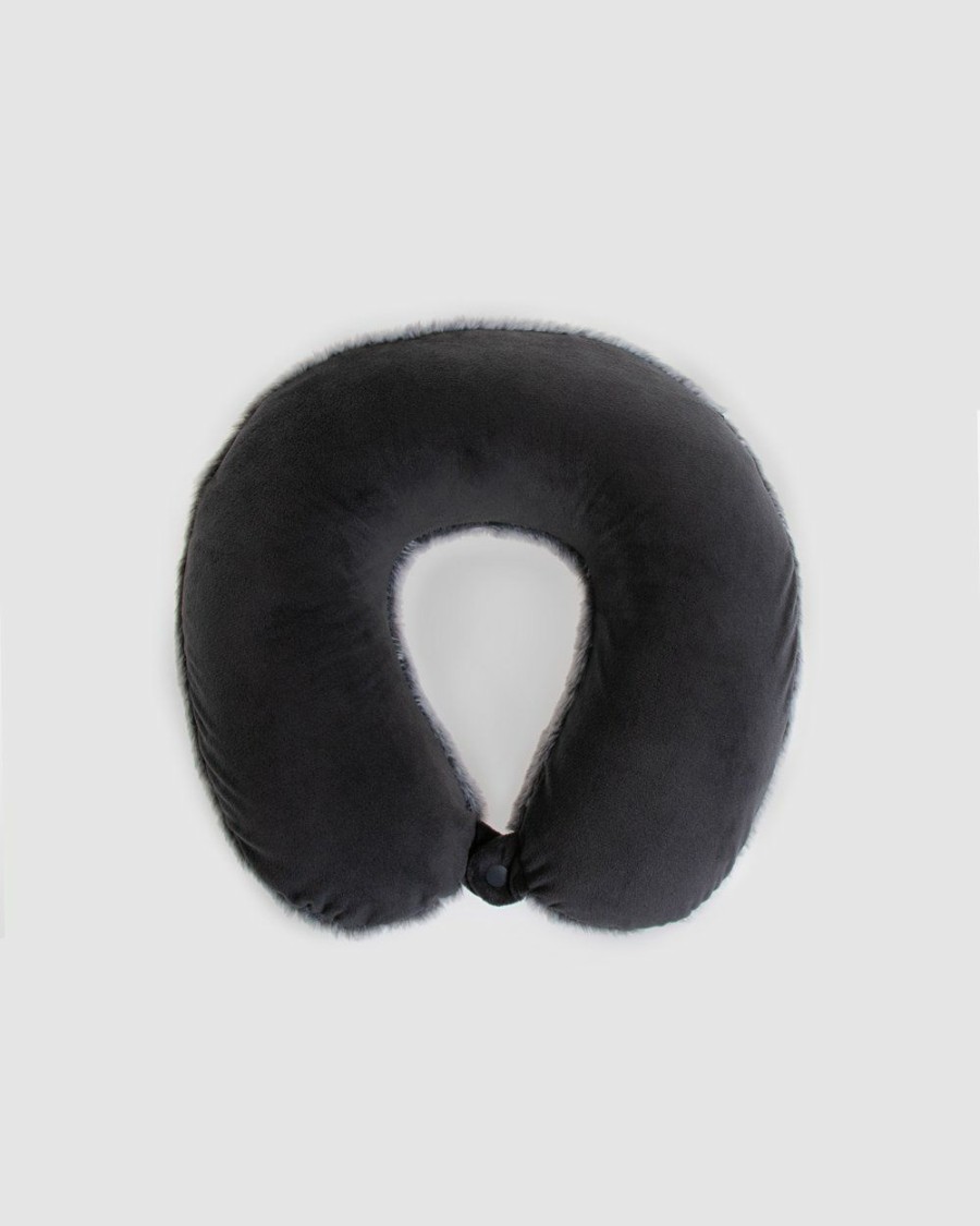 Travel And Luggage * | Globite Indulgence Faux Fur Neck Pillow Grey