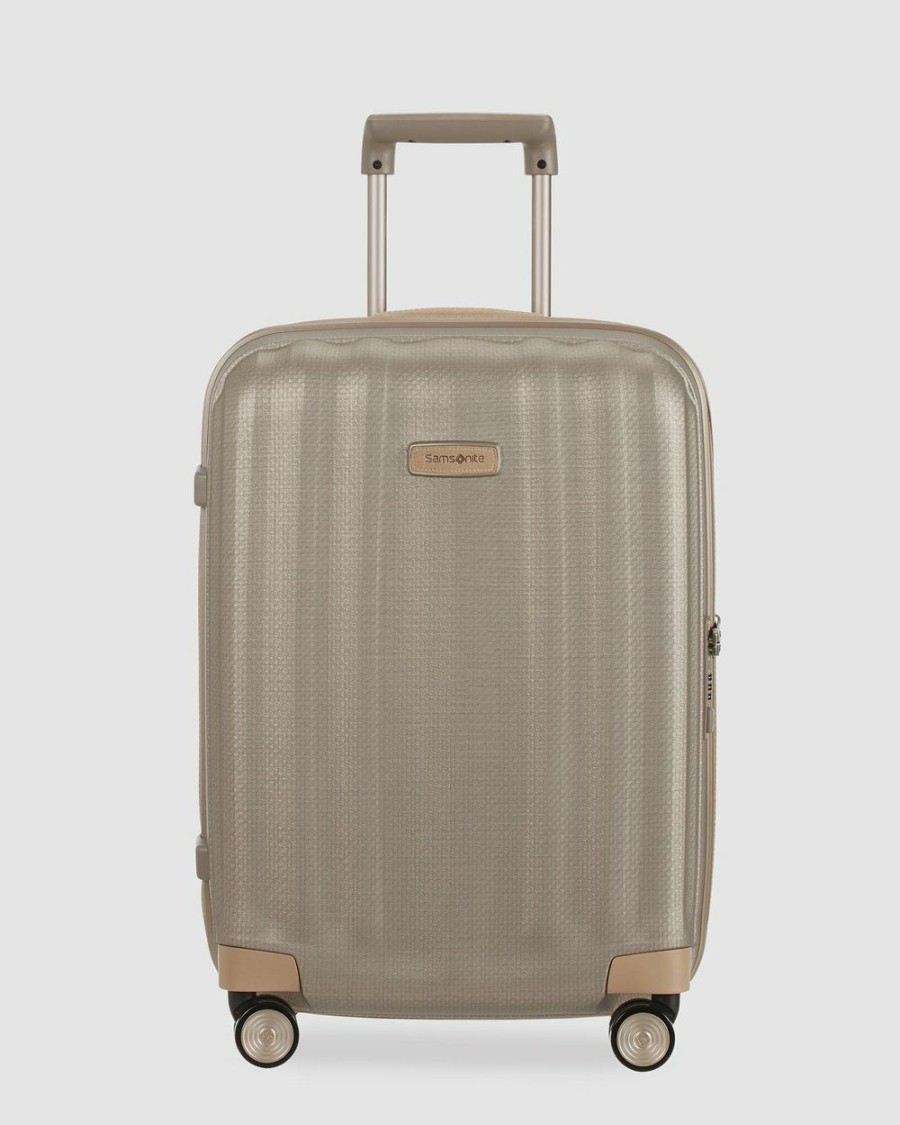 Travel And Luggage * | Samsonite Lite-Cube Prime 55Cm Spinner Matte Ivory & Gold