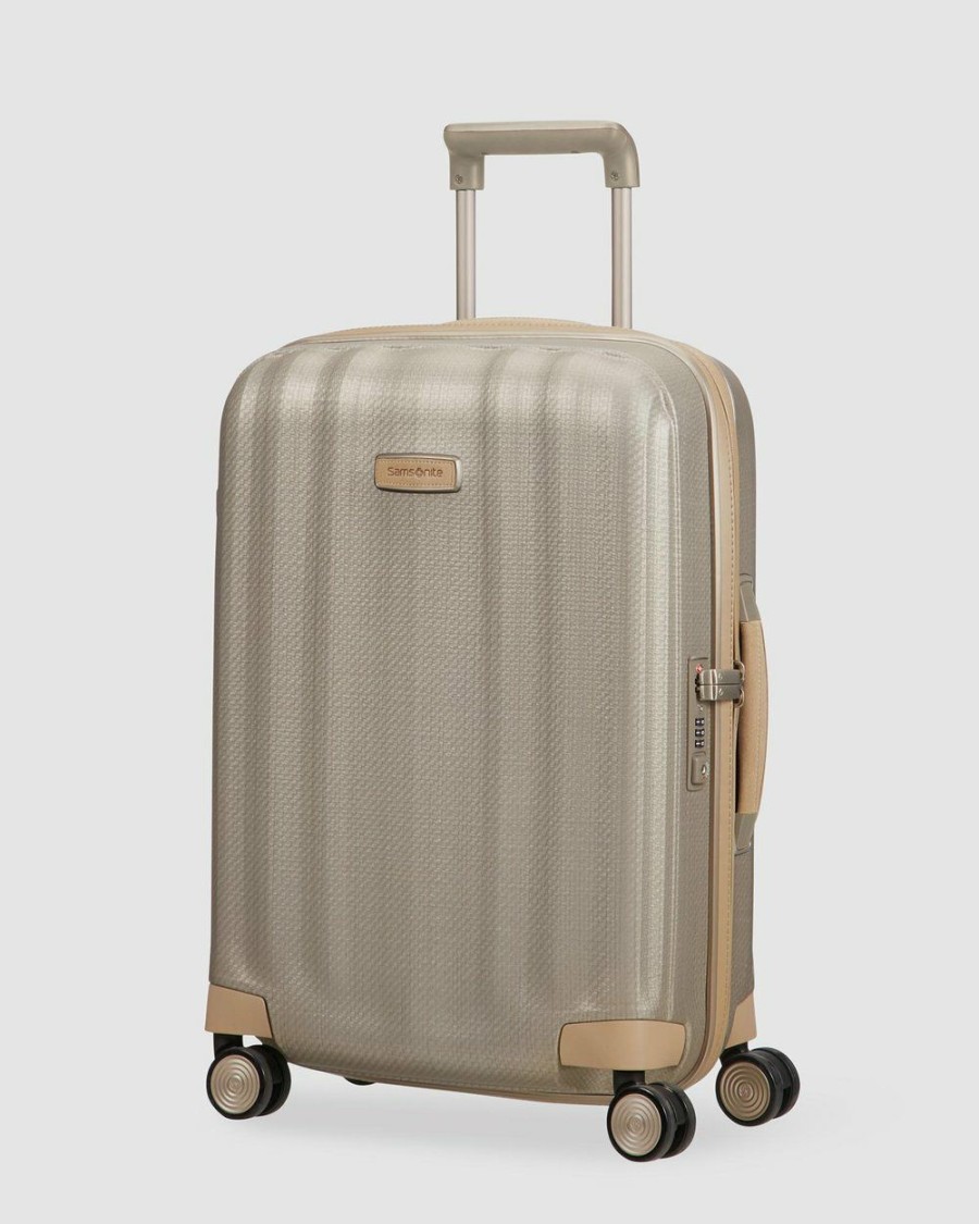 Travel And Luggage * | Samsonite Lite-Cube Prime 55Cm Spinner Matte Ivory & Gold