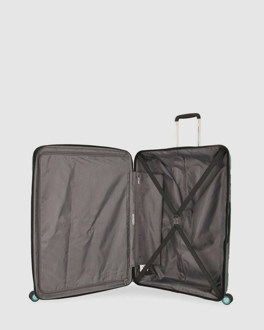 Travel And Luggage * | American Tourister Litevlo Spinner 55/20 Black & Turquoise