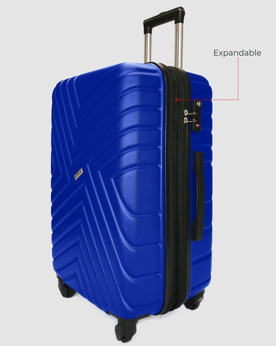 Bags * | Jett Black Royal Blue Maze Medium Suitcase