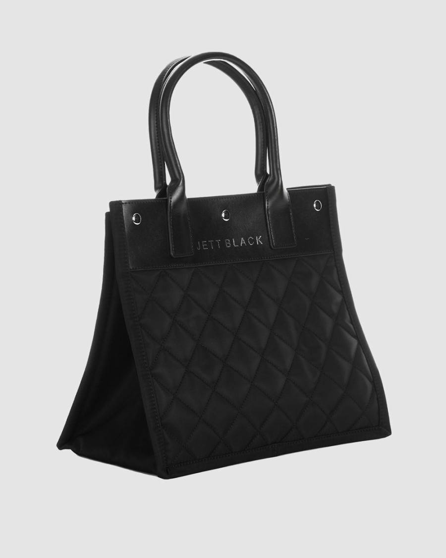 Outdoors * | Jett Black The Soho Quilted Tote Bag Black