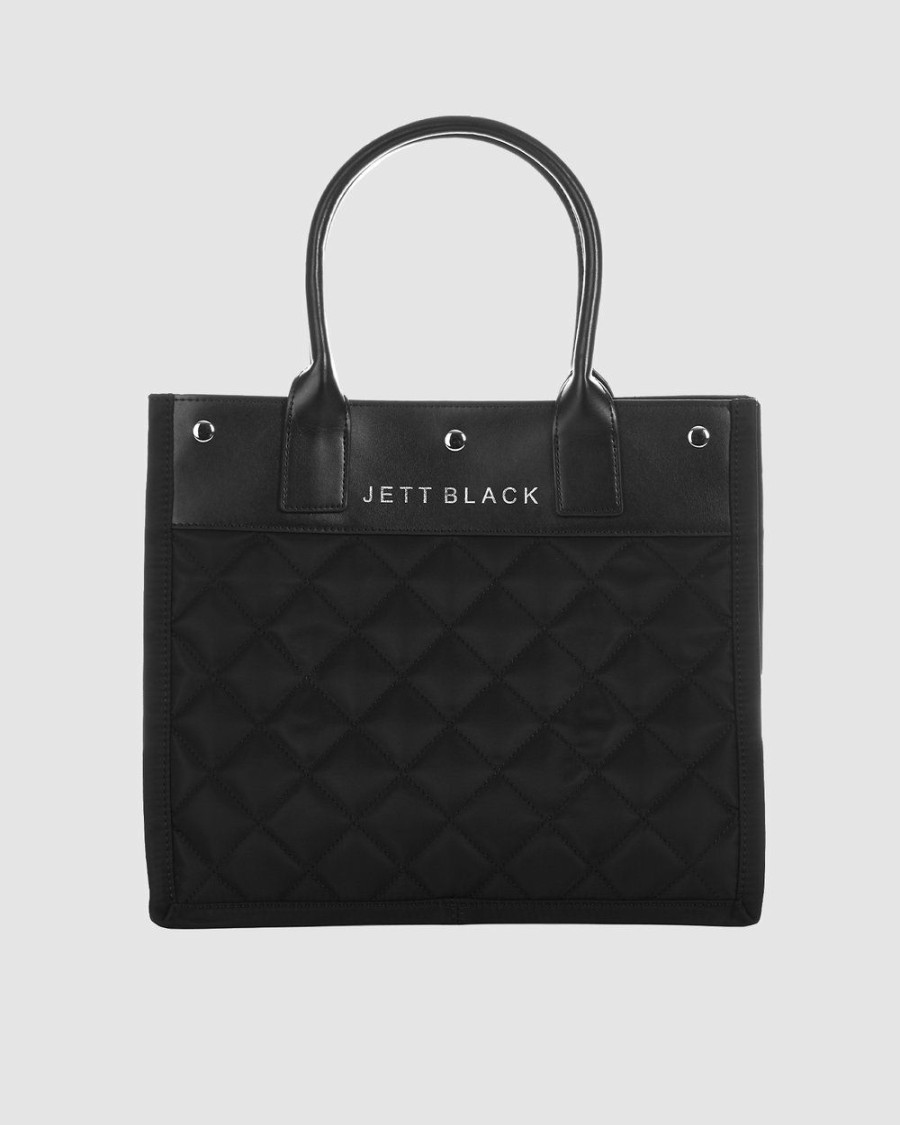 Outdoors * | Jett Black The Soho Quilted Tote Bag Black