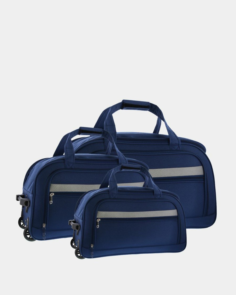 Travel And Luggage * | Cobb & Co Devonport Wheel Bag 3 Piece Set Blue