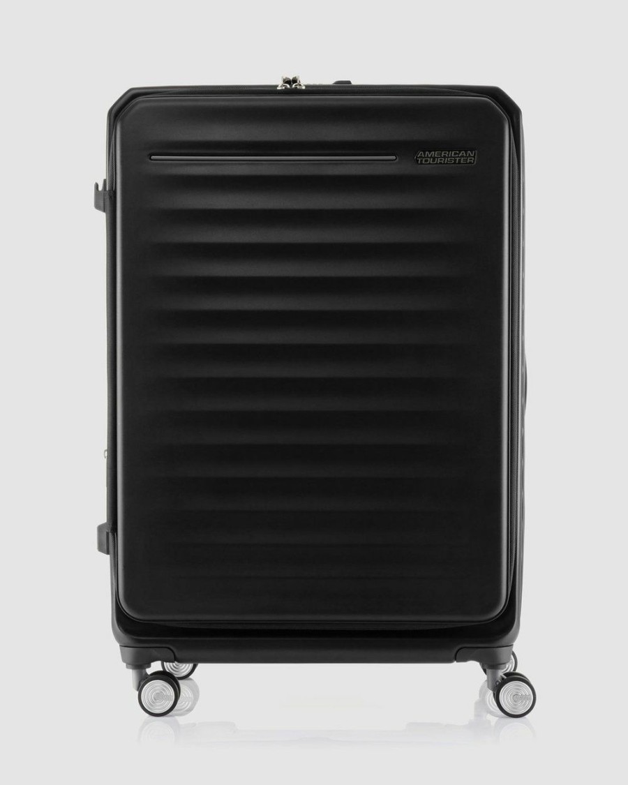 Travel Bags * | American Tourister Frontec Spinner 79/29 Expandable Tsa Jet Black