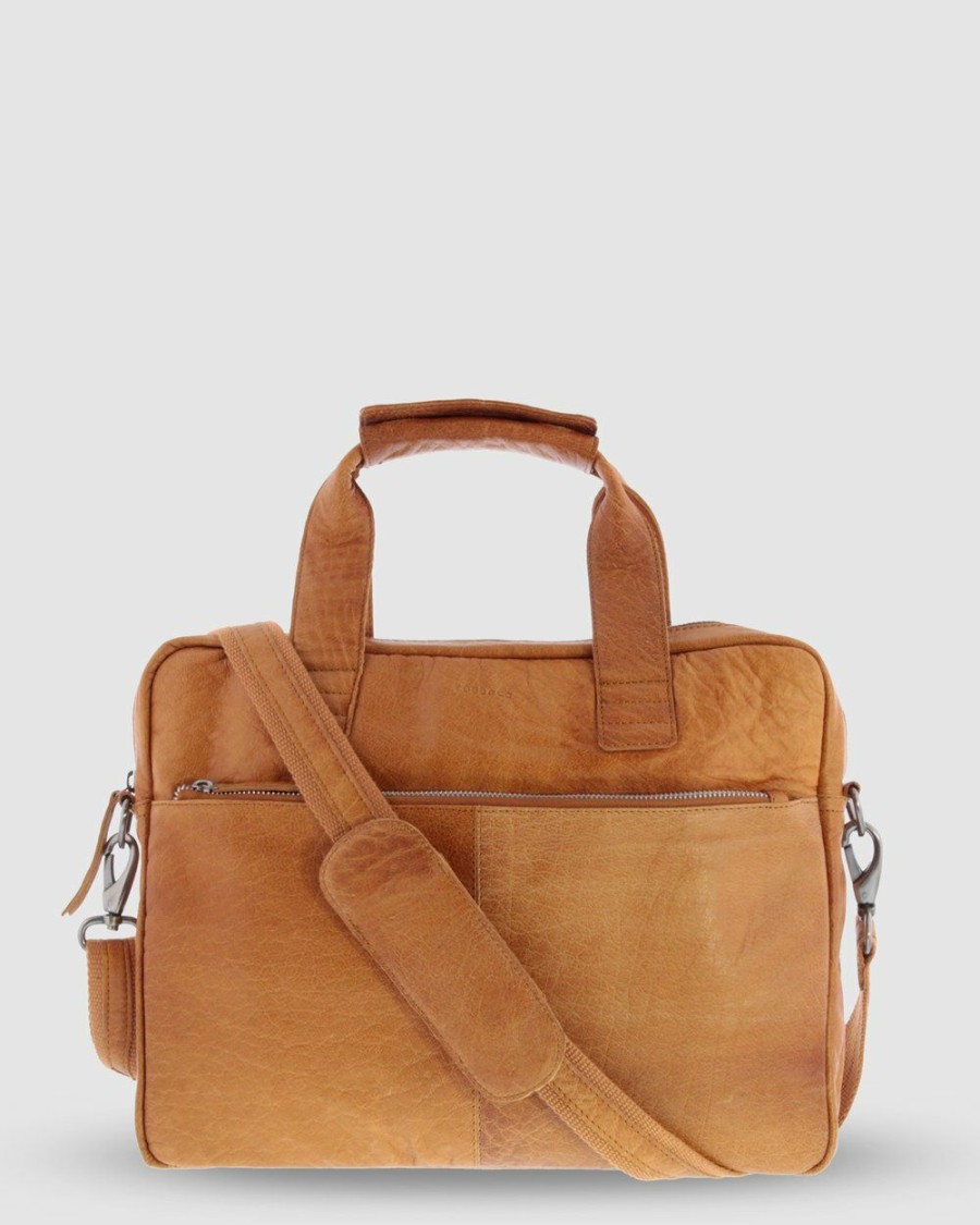 Bags * | Cobb & Co Lawson Jr. Soft Leather Briefcase Tan