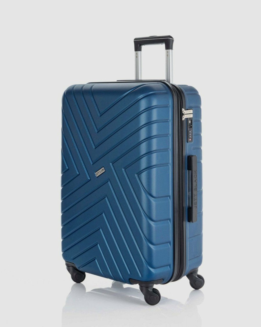 Bags * | Jett Black Midnight Maze Medium Suitcase Deep Blue