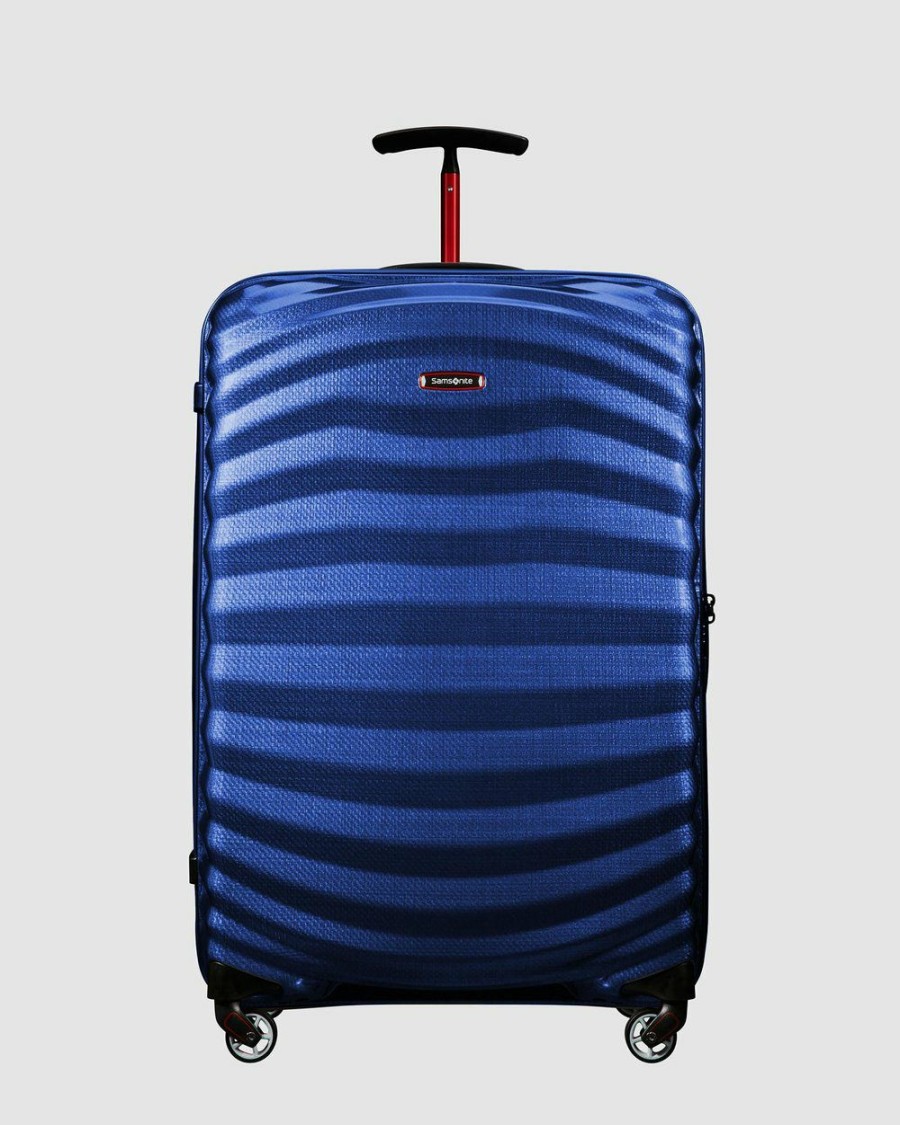 Travel And Luggage * | Samsonite Lite-Shock Sport 75Cm Spinner Case Nautical Blue & Red