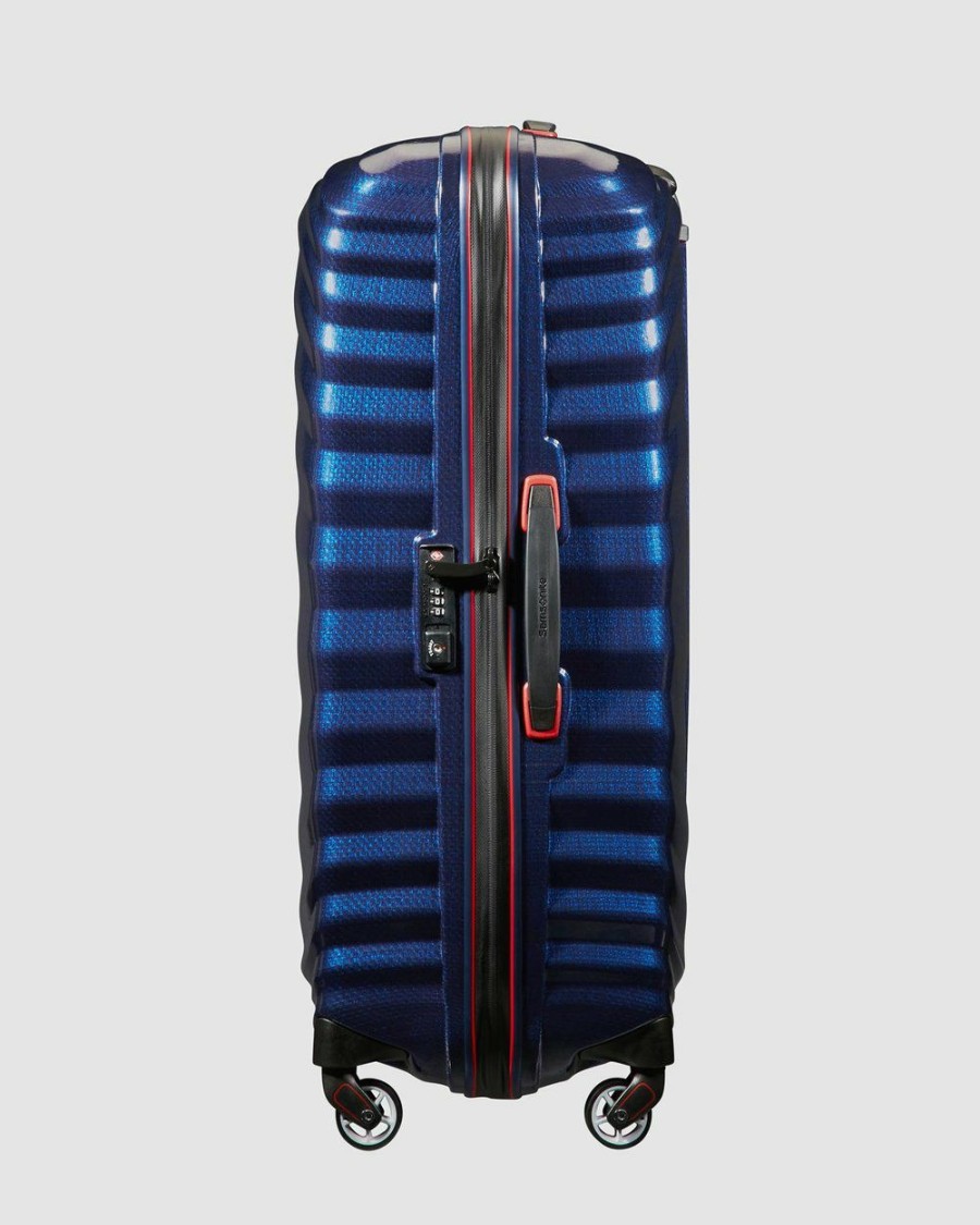 Travel And Luggage * | Samsonite Lite-Shock Sport 75Cm Spinner Case Nautical Blue & Red