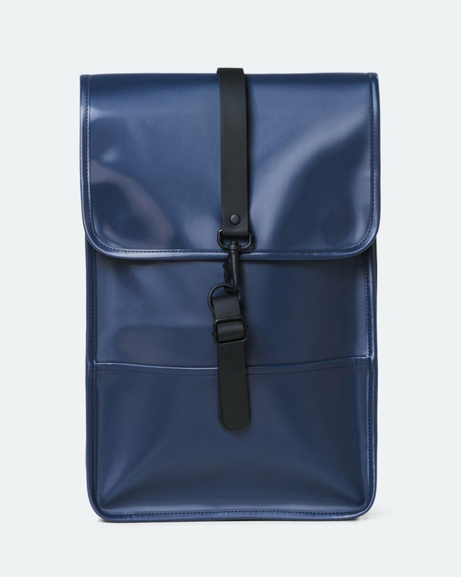 Bags * | Rains Backpack Mini Shiny Blue