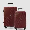 Travel And Luggage * | Jett Black Merlot Maze Short Stay Luggage Set Deep Red